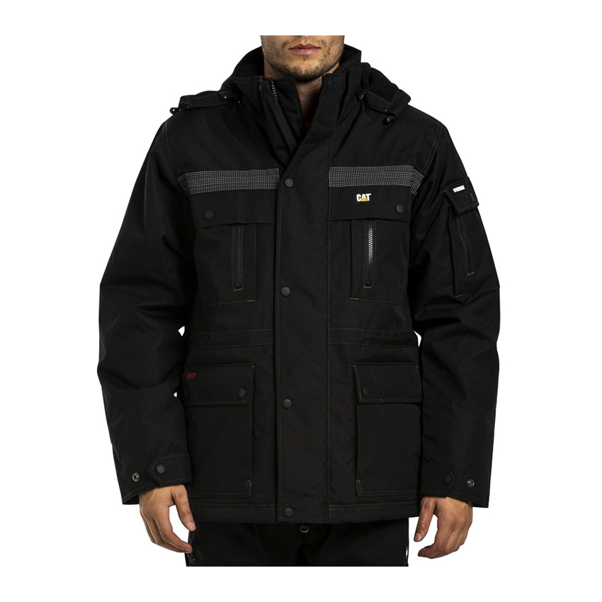 Caterpillar Clothing South Africa - Cat Men's Heavy Insulated Jackets Black DC9602148